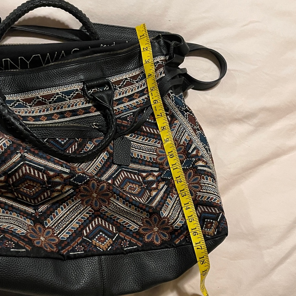 Johnny Was Black and Brown Embroidered weekend Bag - Picture 5 of 11